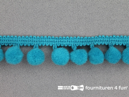 Bolletjesband - 18mm - aqua blauw
