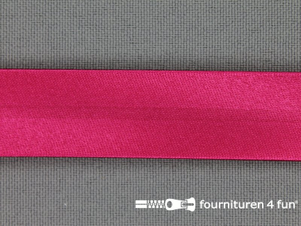 Rol 25 meter satijnen biasband 18mm fuchsia roze