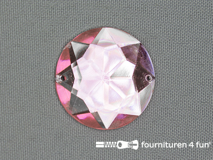 5 stuks Strass stenen rond 30mm barbie roze