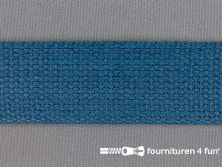 Katoen-look tassenband 32mm jeans blauw