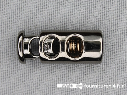 Koordstopper - 23mm - cilinder - zwart zilver