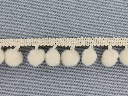 Kaart 25 meter bolletjesband 18mm ecru 