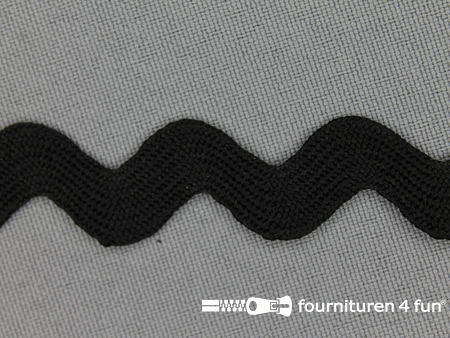 Zigzag band 15mm zwart