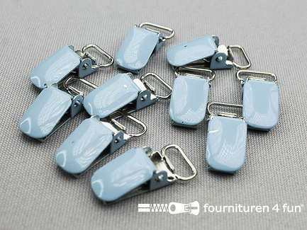 RESTANT 10 stuks Bretelclips - 10mm - baby blauw - B-KEUZE