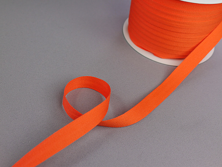 5 meter katoenen keperband 14mm oranje