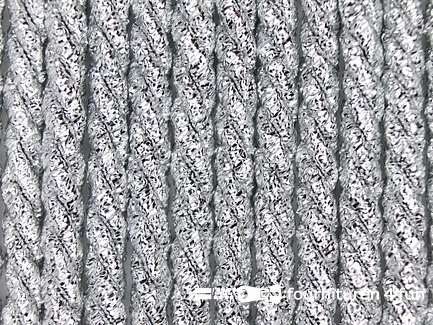 Rol 20 meter metallic koord 5mm glans zilver