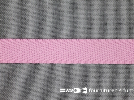 COUPON 28,45 meter nylon keperband - 14mm - licht roze