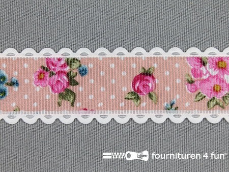 Vintage lint 25mm multicolor oud roze
