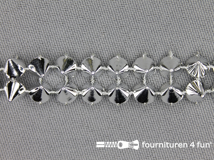 Strass band 12mm spikes zilver