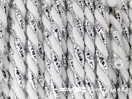 Rol 10 meter multicolor meubelkoord 3mm wit - zilver