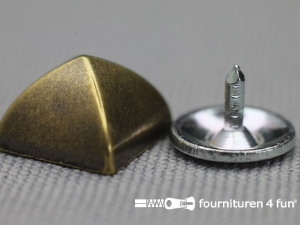 Studs 10mm piramide brons - 10 stuks
