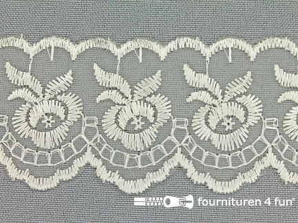 COUPON 3,9 meter Nylon kant 42mm ecru