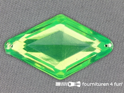 Strass steen 25x42mm ruit lime groen