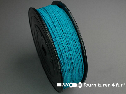 Rol 50 meter gekleurd soepel elastiek - 5mm - aqua blauw