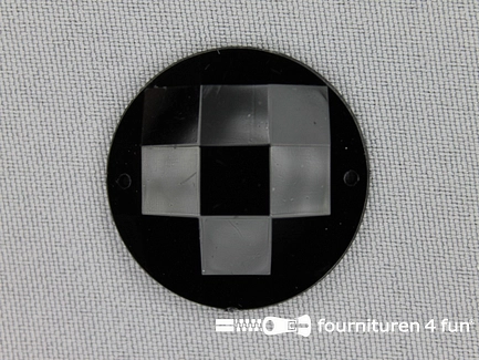 5 stuks Strass stenen rond 30mm zwart