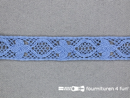 COUPON 11,85 meter (in meerdere losse stukken) Ibiza broderie 13mm jeans blauw