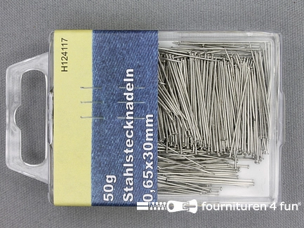 Grootverpakking - 5 doosjes kopspelden staal - 0.65x30mm - 50 gram