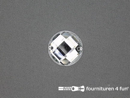 10 stuks Strass stenen rond 16mm zilver