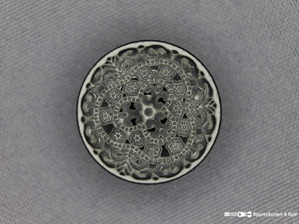 Antique zilveren knoop 23mm barok