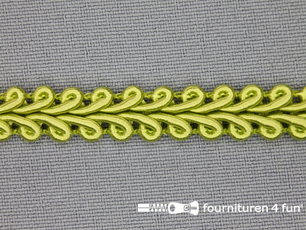 COUPON 14,1 meter (5 stukken, 2,9 + 5,8 + 2 + 1,7 + 1,7 meter) viscose galon 9mm lime groen