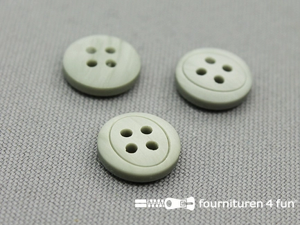 Kunststof design knoop - 13mm - licht grijs