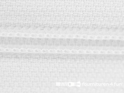 Deelbare spiraal rits nylon 6mm x 180cm wit