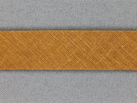 Rol 25 meter katoenen biasband 18mm donker kaneel