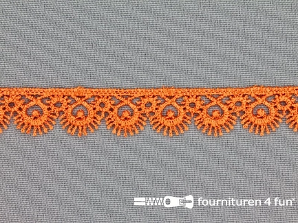 COUPON 27 meter (2 stukken, 13,5 + 13,5 meter) Nylon broderie 15mm oranje
