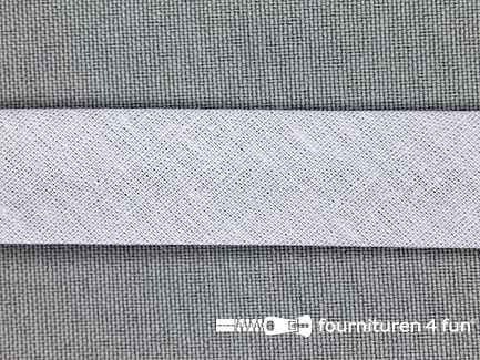 Rol 25 meter katoenen biasband - 18mm - zilver grijs
