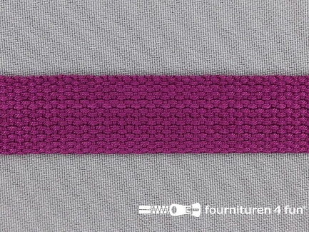 Katoen-look tassenband 20mm aubergine