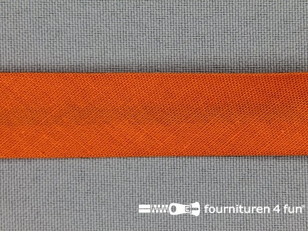 Rol 25 meter katoenen biasband - 18mm - donker oranje