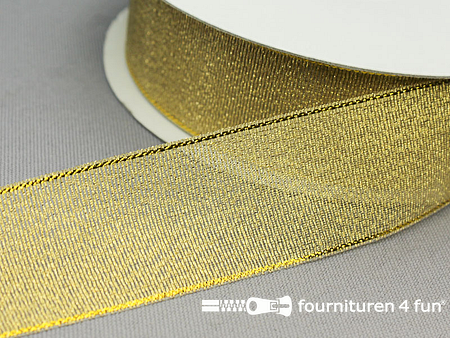Rol 30 meter lurex lint - goud - 25mm 