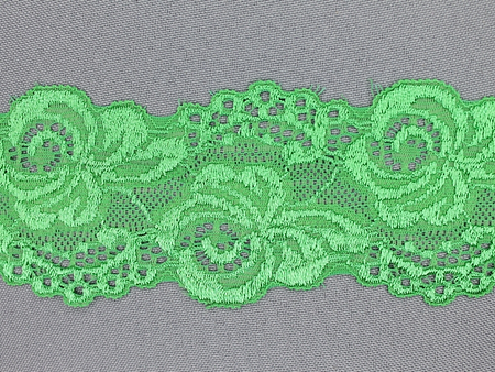 Elastisch entredeux kant 59mm appel groen