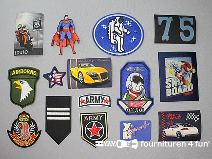 Collectie strijkapplicaties - 15 delige set - opstrijkbare patches
