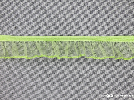 Elastisch ruche band 18mm licht groen
