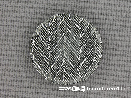 Visgraat knoop 26mm zwart zilver