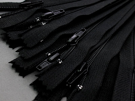 10 stuks nylon broek ritsen - 12cm - zwart