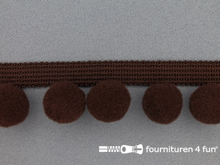 Bolletjesband - 40mm - donker bruin