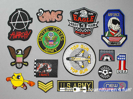 Collectie strijkapplicaties - 15 delige set - opstrijkbare patches