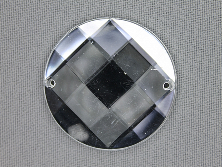 5 stuks Strass stenen rond 35mm zilver