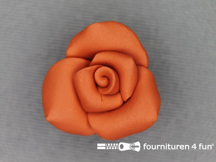 Bloemen knoop 10mm roosje herfst oranje
