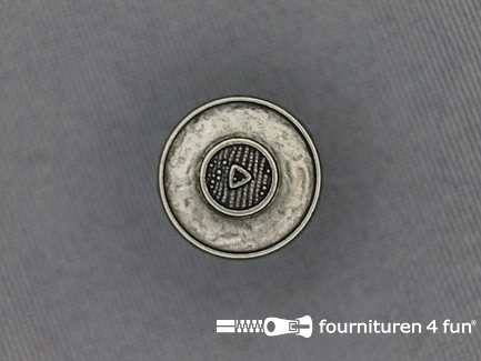 Zilveren knoop 15mm antique