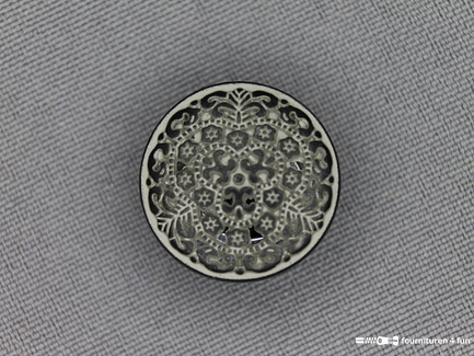 Antique zilveren knoop 20mm barok