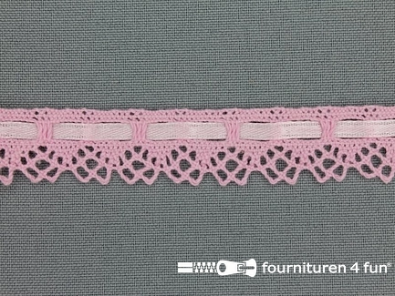 COUPON 12,2 meter (3 stukken, 1,4 + 2 + 8,8 meter)  meter Kloskant 17mm licht roze