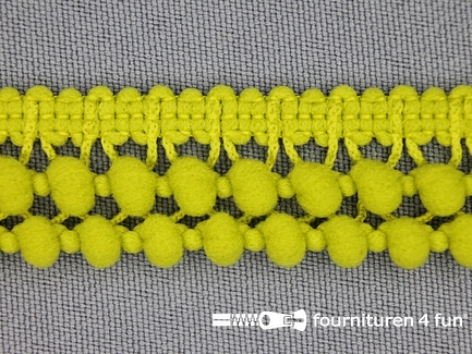 Rol 25 meter mini bolletjesband - 19mm - donker lime