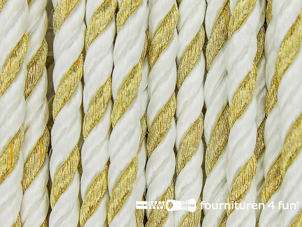 Multicolor meubelkoord 5mm wit - goud