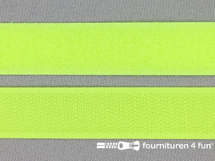 Rol 25 meter klittenband - 20mm - neon geel