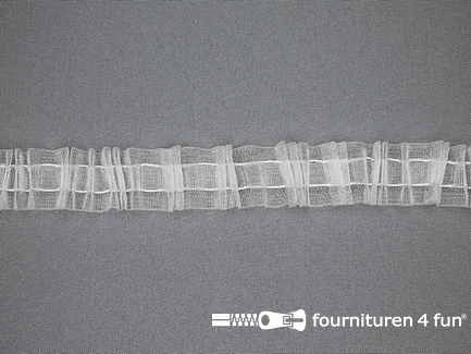 Rol 100 meter gordijnband 25mm - transparant - met koord