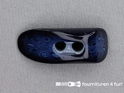 Houtje touwtje knoop 35mm kunststof marine blauw