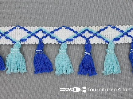 Klosjes franje 45mm aqua - blauw